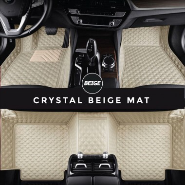 Beige Crystal Elite Luxury Leather Hybrid Car Floor Mats
