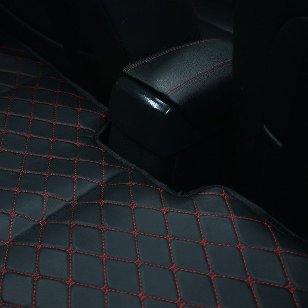 Universal Diamond Car Bed - Non-Inflatable Black and Red Stitching Luxury Leather Diamond Car Bed Mattress Universal Diamond Car Bed - Non-Inflatable Black and Red Stitching Luxury Leather Diamond Car Bed Mattress