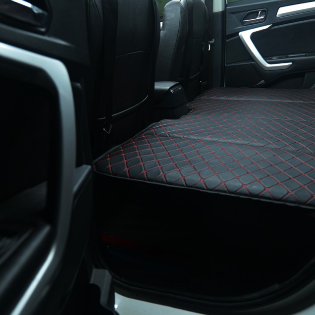 Universal Diamond Car Bed - Non-Inflatable Black and Red Stitching Luxury Leather Diamond Car Bed Mattress Universal Diamond Car Bed - Non-Inflatable Black and Red Stitching Luxury Leather Diamond Car Bed Mattress