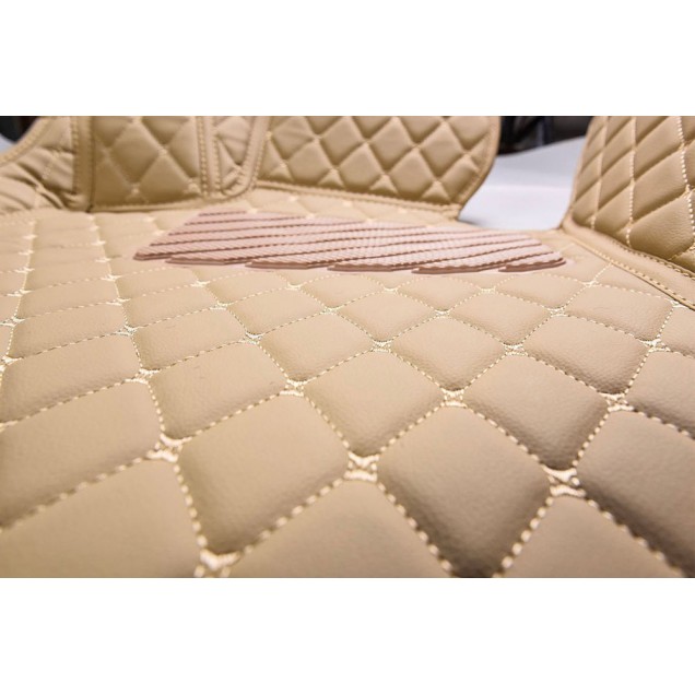 Beige Luxury Leather Diamond Car Floor Mats Beige Luxury Leather Diamond Car Floor Mats