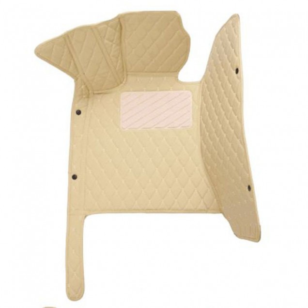 Beige Luxury Leather Diamond Car Floor Mats Beige Luxury Leather Diamond Car Floor Mats