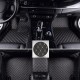 Black and Beige Stitching Luxury Leather Diamond Car Floor Mats Black and Beige Stitching Luxury Leather Diamond Car Floor Mats
