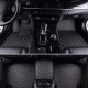 Black and Beige Stitching Luxury Leather Diamond Car Floor Mats Black and Beige Stitching Luxury Leather Diamond Car Floor Mats