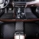 Black and Black Stitching Luxury Leather Diamond Car Floor Mats Black and Black Stitching Luxury Leather Diamond Car Floor Mats