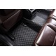 Black and Black Stitching Luxury Leather Diamond Car Floor Mats Black and Black Stitching Luxury Leather Diamond Car Floor Mats