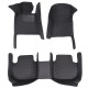 Black and Black Stitching Luxury Leather Diamond Car Floor Mats Black and Black Stitching Luxury Leather Diamond Car Floor Mats