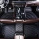 Black and Blue Stitching Luxury Leather Diamond Car Floor Mats Black and Blue Stitching Luxury Leather Diamond Car Floor Mats