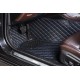 Black and Blue Stitching Luxury Leather Diamond Car Floor Mats Black and Blue Stitching Luxury Leather Diamond Car Floor Mats
