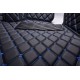 Black and Blue Stitching Luxury Leather Diamond Car Floor Mats Black and Blue Stitching Luxury Leather Diamond Car Floor Mats