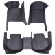 Black and Blue Stitching Luxury Leather Diamond Car Floor Mats Black and Blue Stitching Luxury Leather Diamond Car Floor Mats