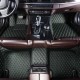 Black and Green Stitching Luxury Leather Diamond Car Floor Mats Black and Green Stitching Luxury Leather Diamond Car Floor Mats