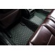 Black and Green Stitching Luxury Leather Diamond Car Floor Mats Black and Green Stitching Luxury Leather Diamond Car Floor Mats