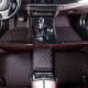 Black and Red Stitching Luxury Leather Diamond Car Floor Mats Black and Red Stitching Luxury Leather Diamond Car Floor Mats