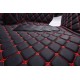 Black and Red Stitching Luxury Leather Diamond Car Floor Mats Black and Red Stitching Luxury Leather Diamond Car Floor Mats