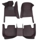 Black and Red Stitching Luxury Leather Diamond Car Floor Mats Black and Red Stitching Luxury Leather Diamond Car Floor Mats