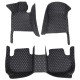 Black and White Stitching Luxury Leather Diamond Car Floor Mats Black and White Stitching Luxury Leather Diamond Car Floor Mats
