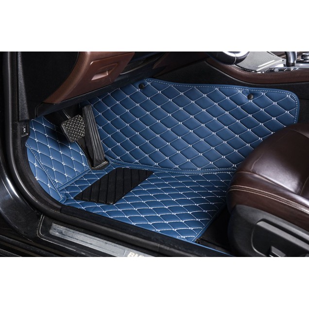Blue Luxury Leather Diamond Car Floor Mats Blue Luxury Leather Diamond Car Floor Mats