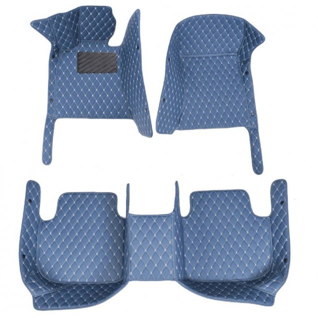 Blue Luxury Leather Diamond Car Floor Mats Blue Luxury Leather Diamond Car Floor Mats