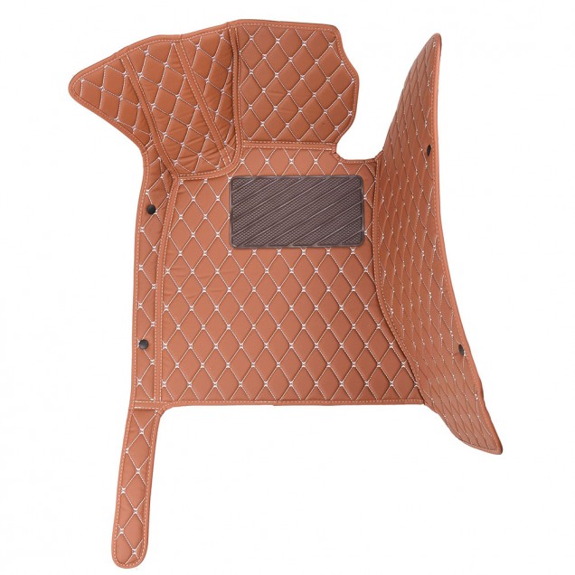 Brown Luxury Leather Diamond Car Floor Mats Brown Luxury Leather Diamond Car Floor Mats