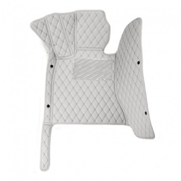Grey Luxury Leather Diamond Car Floor Mats