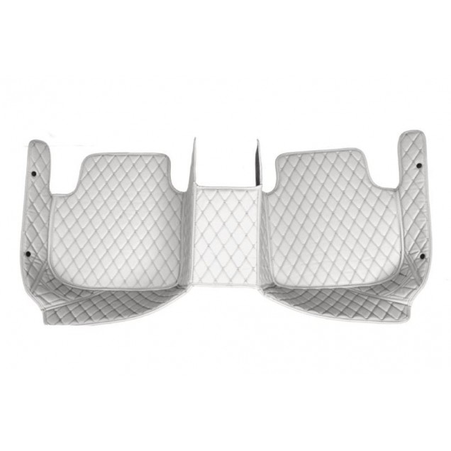 Grey Luxury Leather Diamond Car Floor Mats