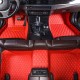 Red Luxury Leather Diamond Car Floor Mats Red Luxury Leather Diamond Car Floor Mats