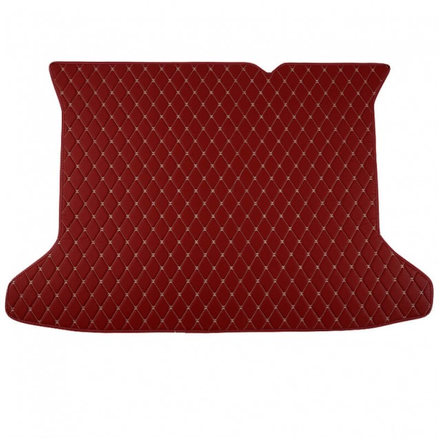Wine Red Luxury Leather Diamond Trunk Base Mats