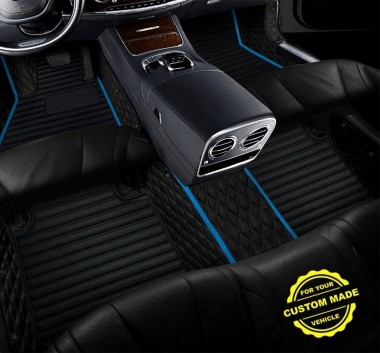 Light Blue Hybrid Line Series Premium Car Floor Mats