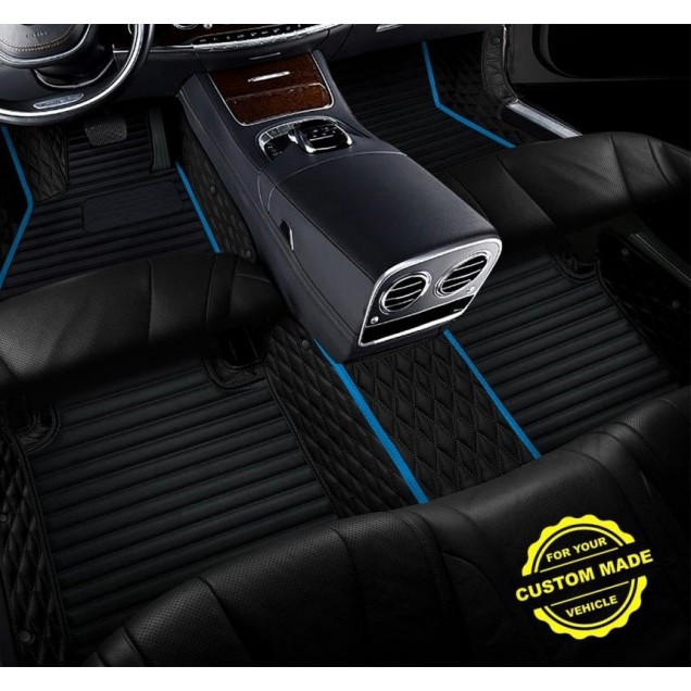 Light Blue Hybrid Line Series Premium Car Floor Mats