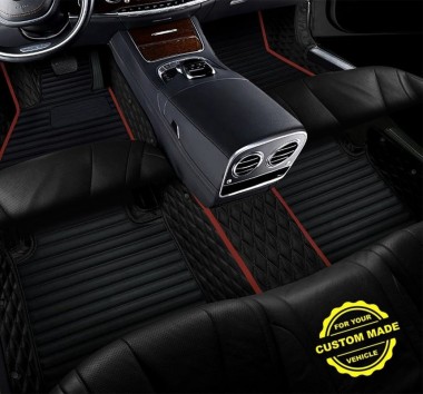 Maroon Hybrid Line Series Premium Car Floor Mats