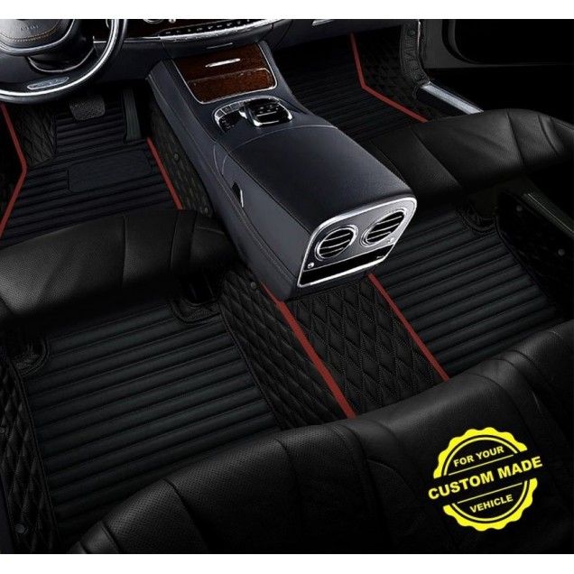 Maroon Hybrid Line Series Premium Car Floor Mats Maroon Hybrid Line Series Premium Car Floor Mats