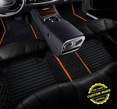 Orange Hybrid Line Series Premium Car Floor Mats