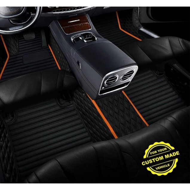Orange Hybrid Line Series Premium Car Floor Mats Orange Hybrid Line Series Premium Car Floor Mats