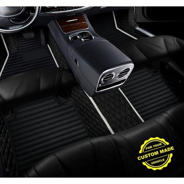 White Hybrid Line Series Premium Car Floor Mats White Hybrid Line Series Premium Car Floor Mats
