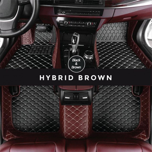 Black and Brown Hybrid Mode Premium Diamond Car Floor Mats