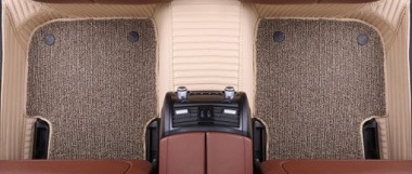 Beige and Grey Double Layer Premium Stripe Car Floor Mats