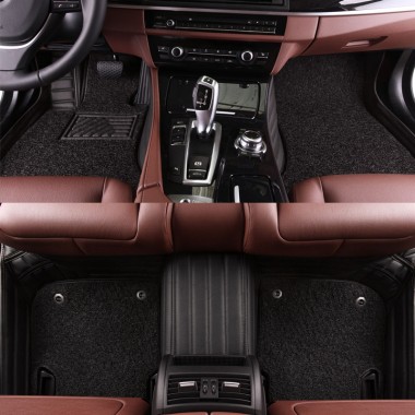 Black Double Layer Premium Stripe Car Floor Mats