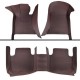 Dark Brown Luxury Leather Stripe Car Floor Mats Dark Brown Luxury Leather Stripe Car Floor Mats