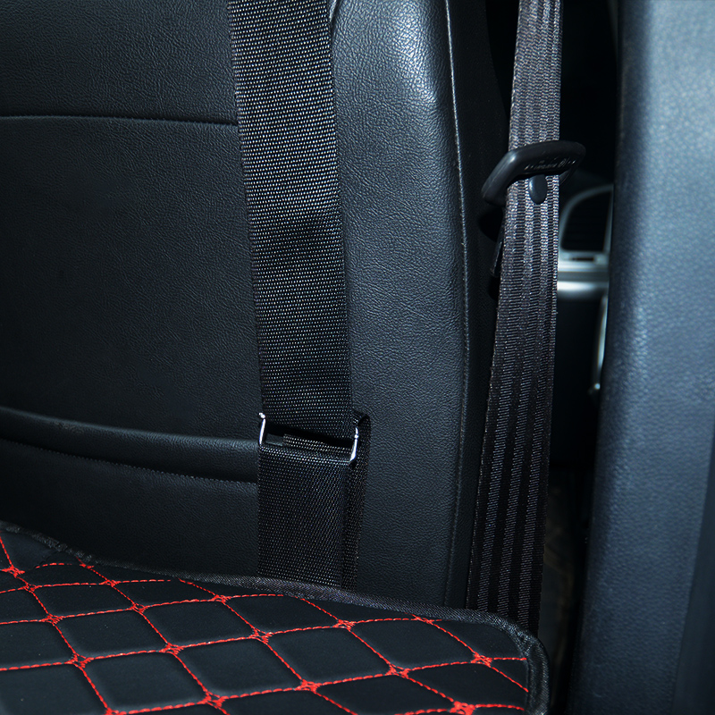 Universal Diamond Car Bed - Non-Inflatable Black and Red Stitching Luxury Leather Diamond Car Bed Mattress