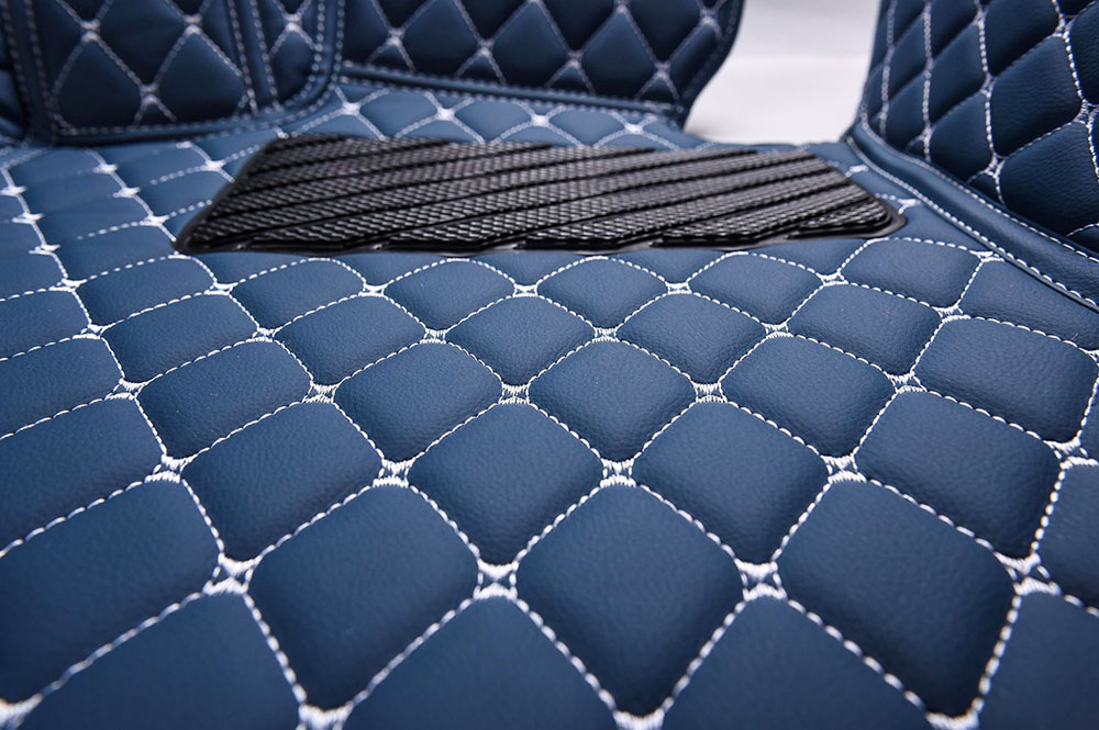 Blue Luxury Leather Diamond Car Floor Mats