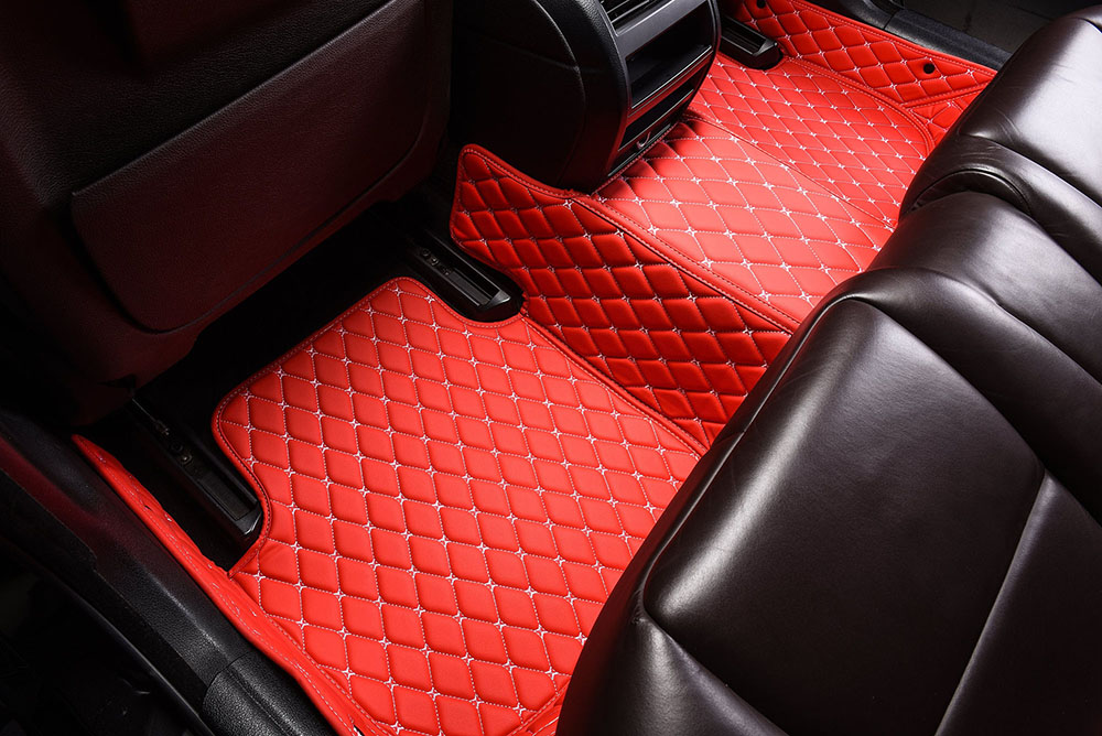Red Custom Diamond Car Mats