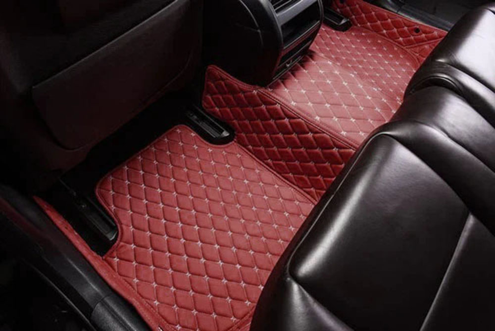 Wine Red Custom Diamond Car Mats